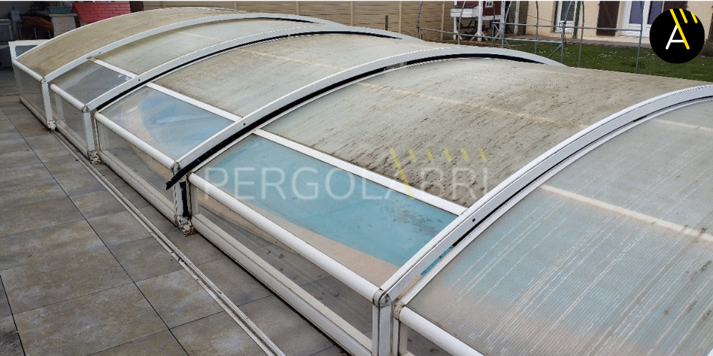 pergolabri - abri de piscine avant rénovation