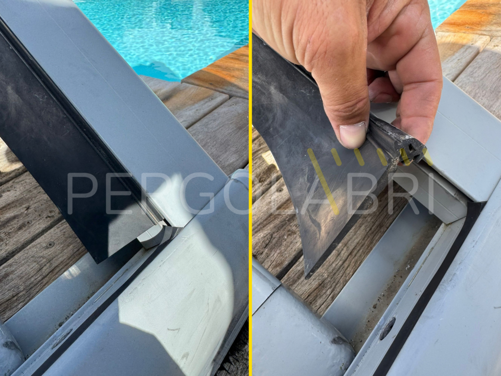 Photo de l'abri de piscine EC Création pour le diagnostic de réparation par Pergolabri